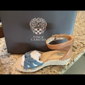 Vince Camuto denim wedge sandals